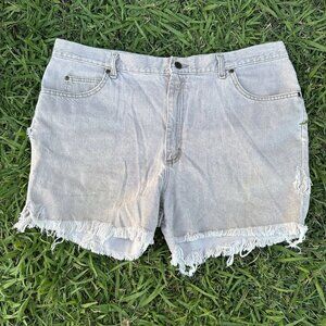 Vtg 90s Riders By Lee Womens Shorts Size 42 Tan High Waisted Classic Distressed